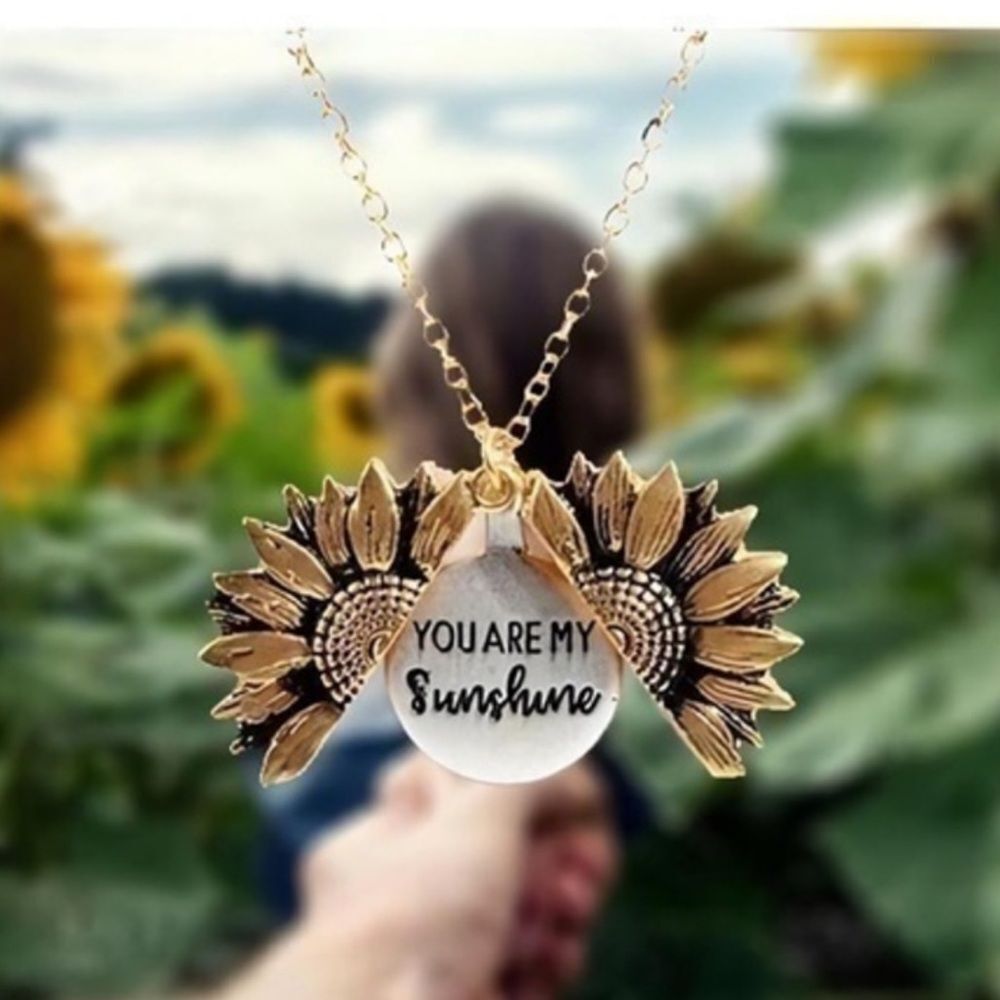 You are my sunshine in gold Pendant Necklace